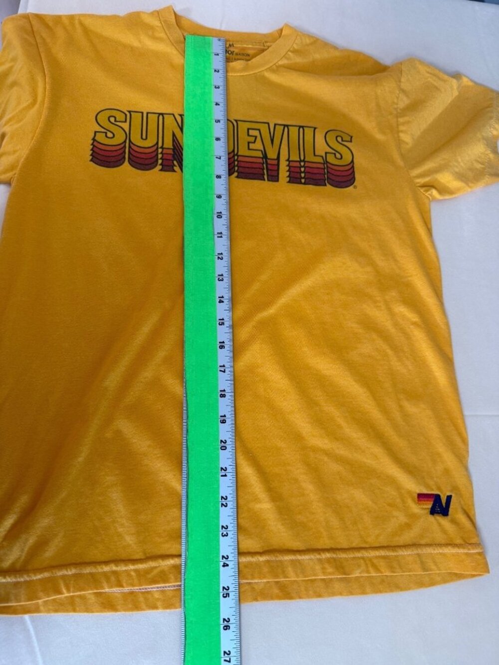 Aviator Nation Arizona State University Sun Devils Crew Tee Shirt Size M Yellow - Picture 8 of 9